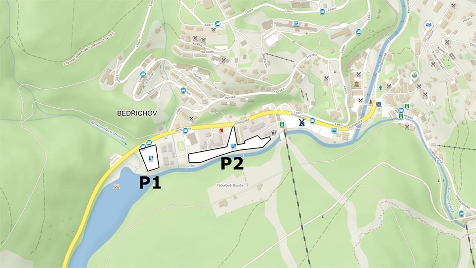 K70: Parkování a kyvadlová doprava z parkoviště do areálu